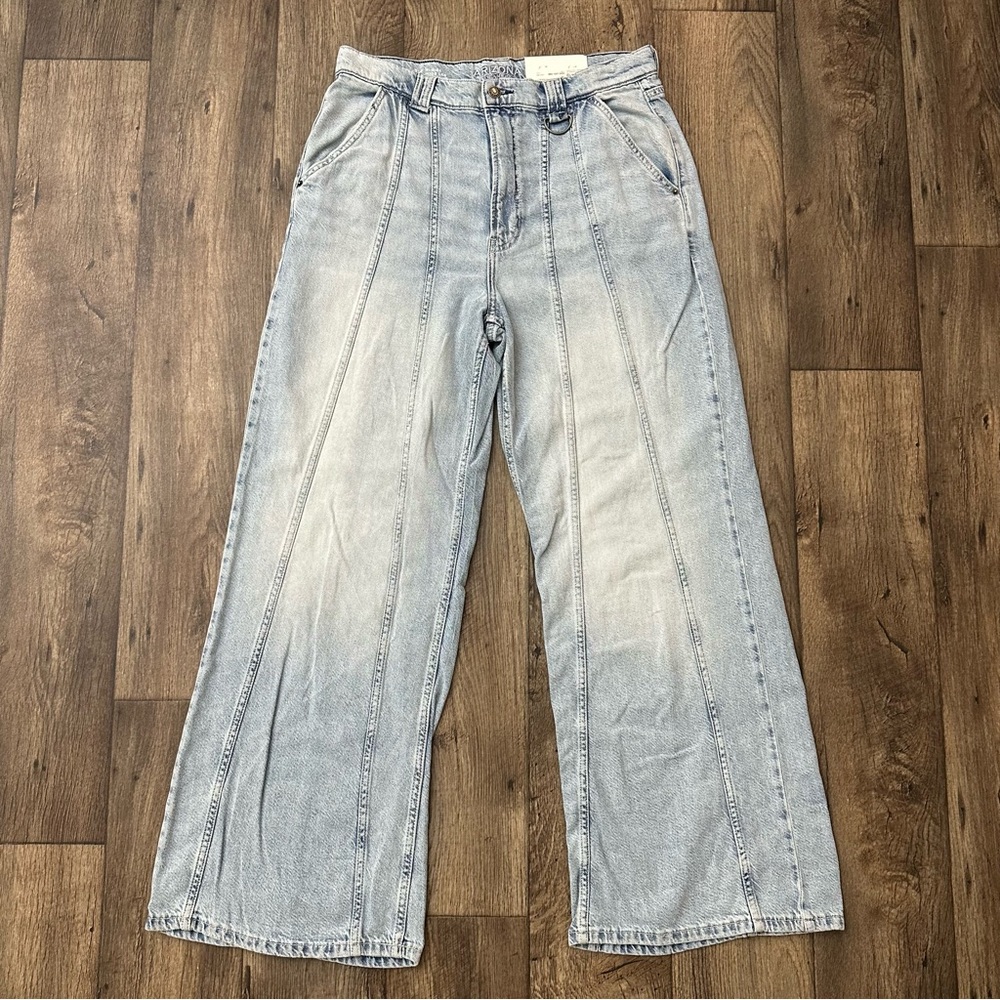 Arizona Jean High Rise Wide Leg lightweight Soft Blue Jeans Women’s Size 14